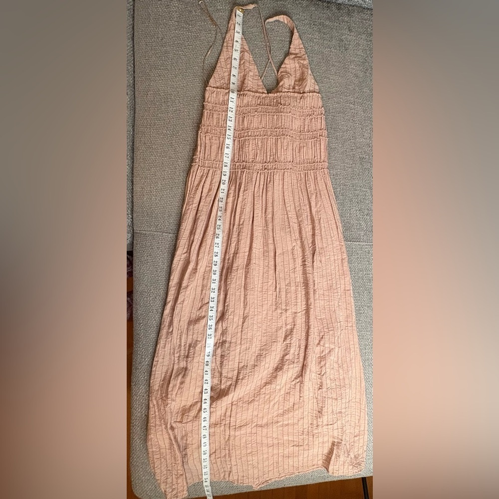 Zara Pale Pink Textured Midi Dress Size M Blogger Favorite - Picture 11 of 14